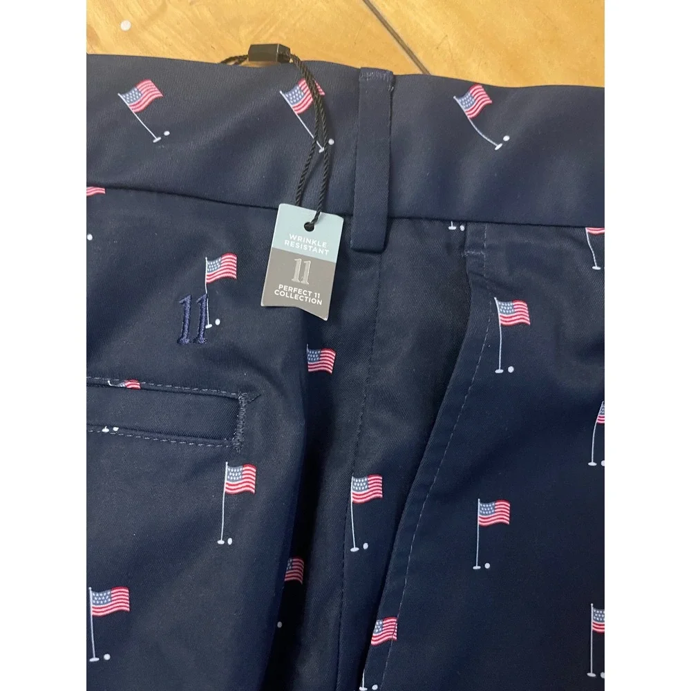 Walter Hagen Mens Golf Shorts Navy American Flag Perfect 11 W35 10in Inseam NWT - Picture 7 of 10